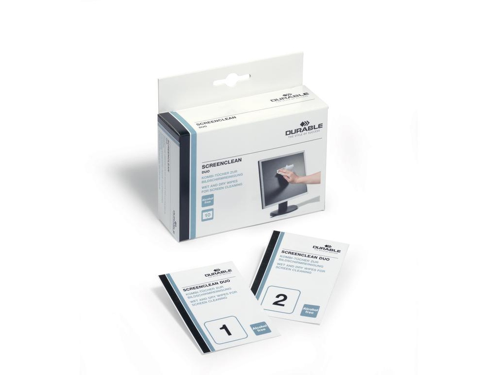 

Салфетки Durable Screenclean Duo 10шт сух.+10шт вл. 5721 для экранов, 5721