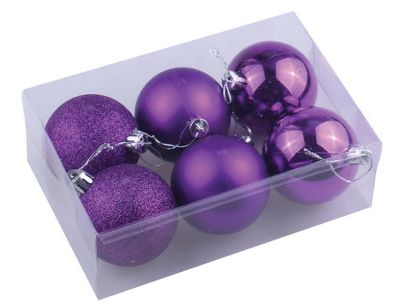 фото Украшение золотая сказка набор шаров 6шт 6см purple 590869