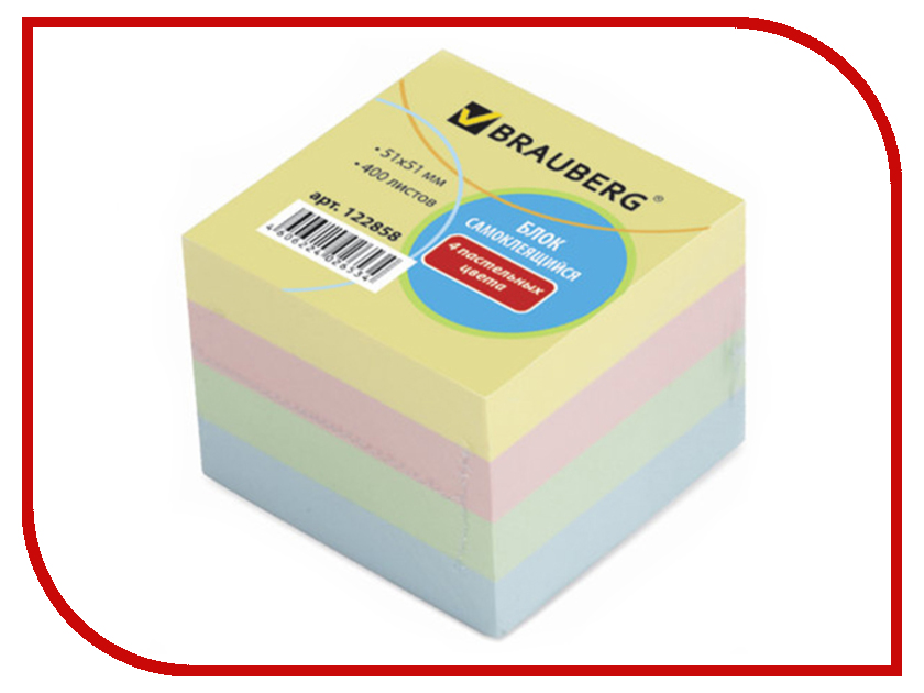 

Стикеры Brauberg 51x51mm 400 листов 4 цвета 122858, 122858