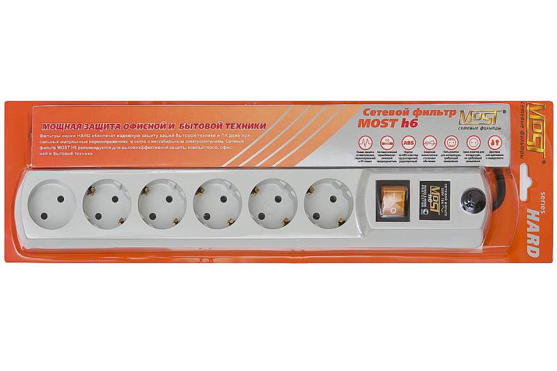 фото Сетевой фильтр most h6 5 sockets 2m