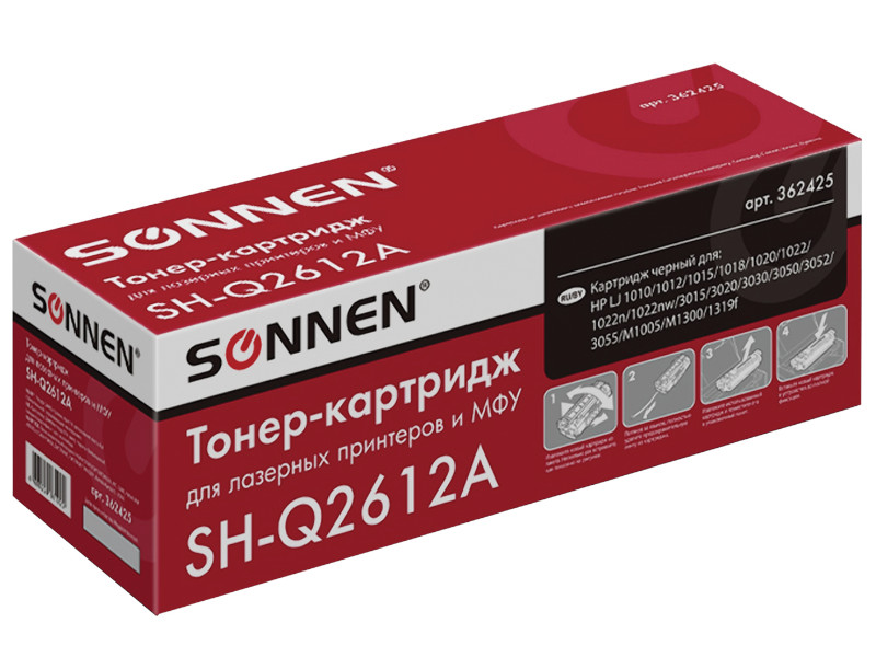 

Картридж Sonnen (схожий с HP SH-Q2612A) для LaserJet 1018/3052/М1005 362425, 362425
