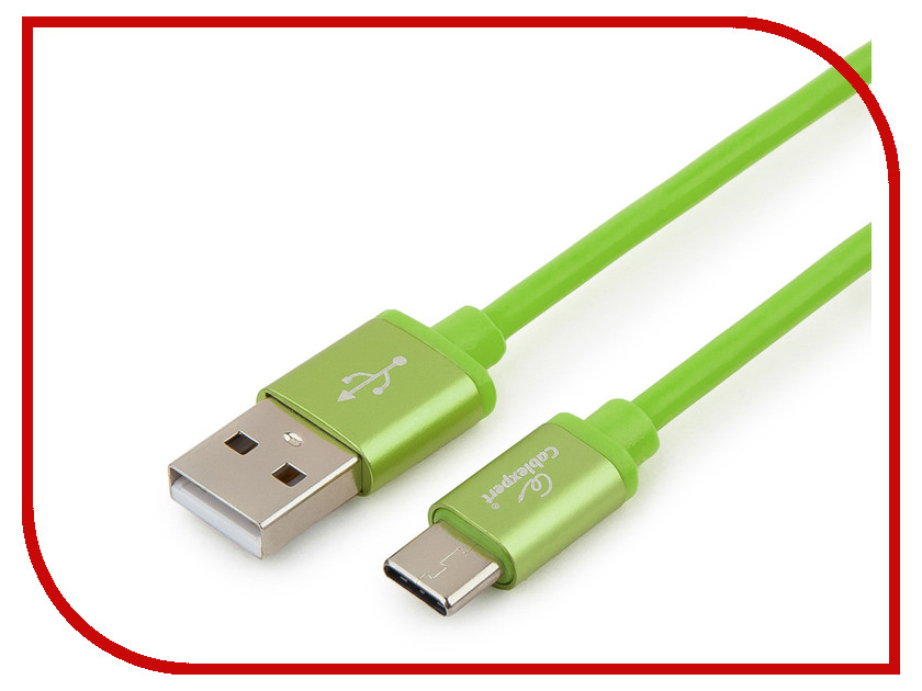

Аксессуар Gembird Cablexpert Silver Series USB 2.0 - USB Type-C 1m Green CC-S-USBC01Gn-1M, CC-S-USBC01Gn-1M