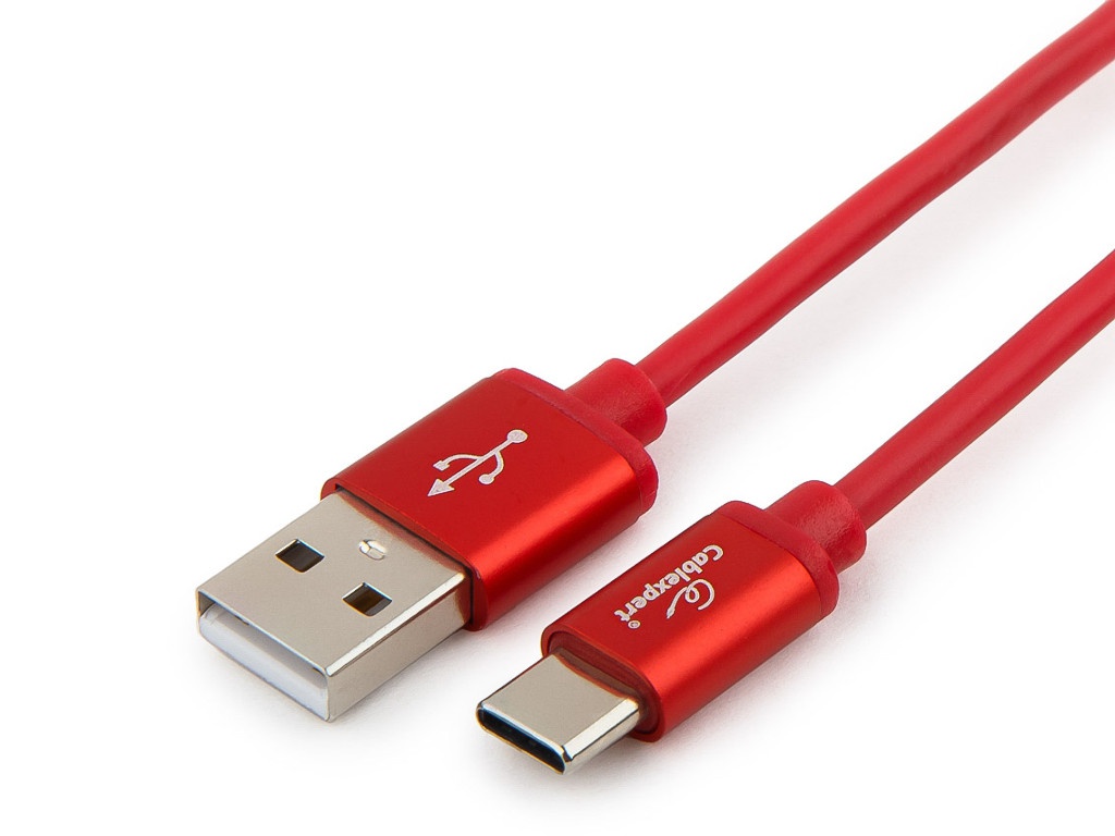 фото Аксессуар Gembird Cablexpert Silver Series USB 2.0 - USB Type-C 3m Red CC-S-USBC01R-3M