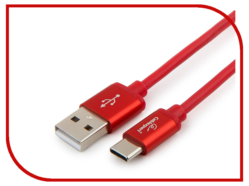 фото Аксессуар Gembird Cablexpert Silver Series USB 2.0 - USB Type-C 1m Red CC-S-USBC01R-1M