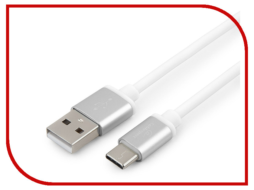 фото Аксессуар Gembird Cablexpert Silver Series USB 2.0 - USB Type-C 3m White CC-S-USBC01W-3M