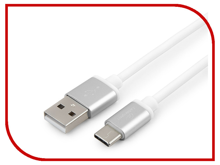 

Аксессуар Gembird Cablexpert Silver Series USB 2.0 - USB Type-C 1m White CC-S-USBC01W-1M, CC-S-USBC01W-1M