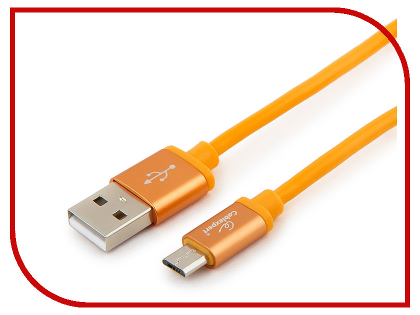 

Аксессуар Gembird Cablexpert Silver Series USB 2.0 - MicroUSB 1m Orange CC-S-mUSB01O-1M, CC-S-mUSB01O-1M