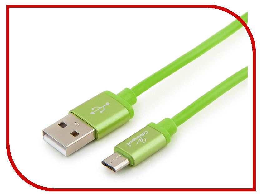 

Аксессуар Gembird Cablexpert Silver Series USB 2.0 - MicroUSB 1m Green CC-S-mUSB01Gn-1M, CC-S-mUSB01Gn-1M