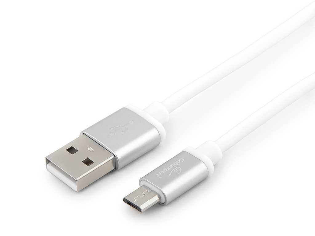 фото Аксессуар Gembird Cablexpert Silver Series USB 2.0 - MicroUSB 3m White CC-S-mUSB01W-3M