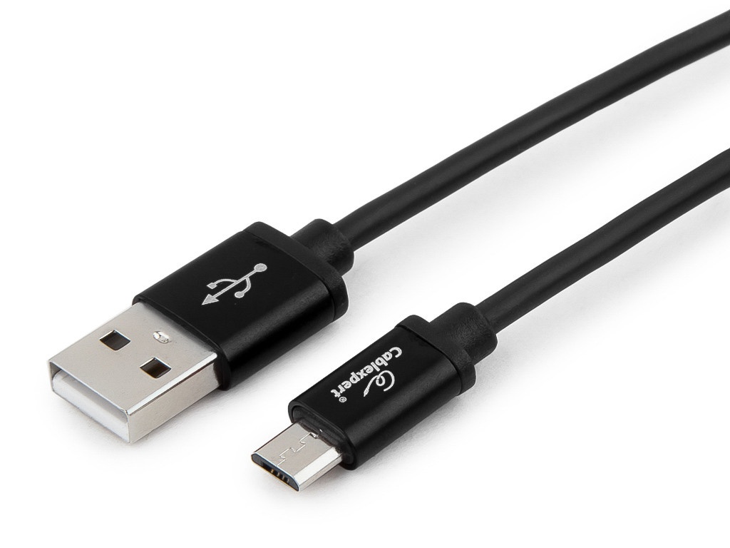 Аксессуар Gembird Cablexpert Silver Series USB 2.0 - MicroUSB 1.8m Black CC-S-mUSB01Bk-1.8M