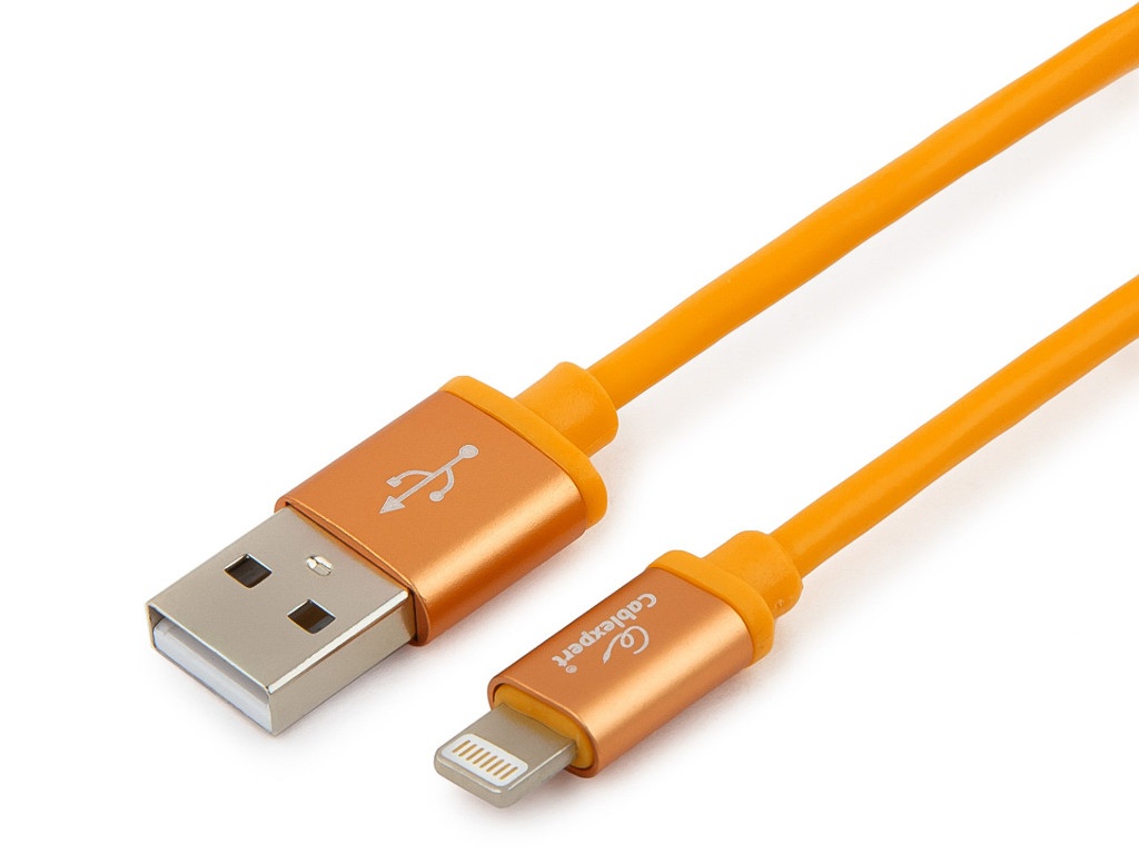 фото Аксессуар Gembird Cablexpert Silver Series USB - Lightning 1m Orange CC-S-APUSB01O-1M