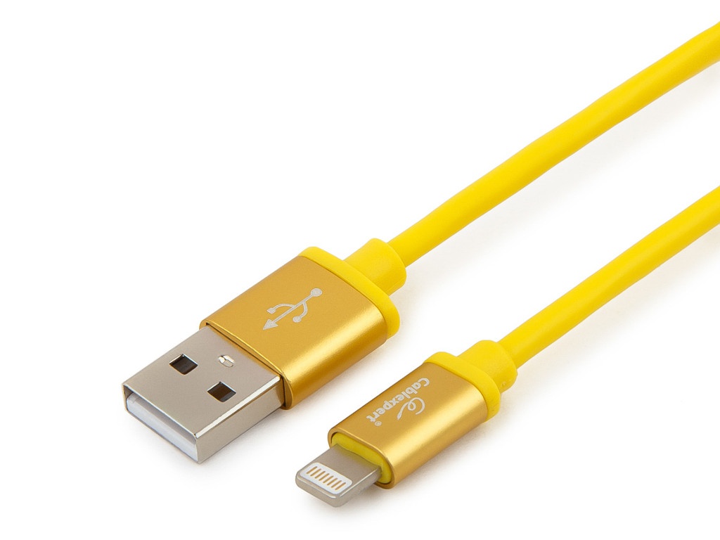 Аксессуар Gembird Cablexpert Silver Series USB - Lightning 1m Yellow CC-S-APUSB01Y-1M