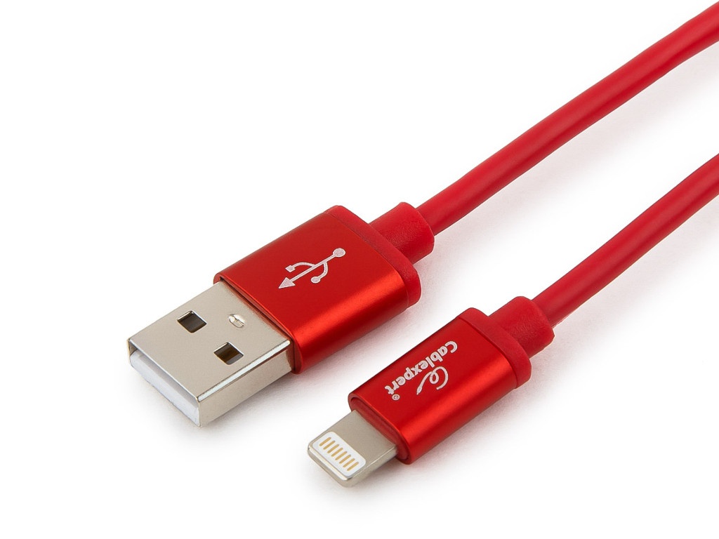 фото Аксессуар Gembird Cablexpert Silver Series USB - Lightning 3m Red CC-S-APUSB01R-3M