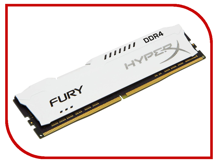 фото Модуль памяти Kingston HyperX Fury White DDR4 DIMM 3466MHz PC4-27700 CL19 - 8Gb HX434C19FW2/8