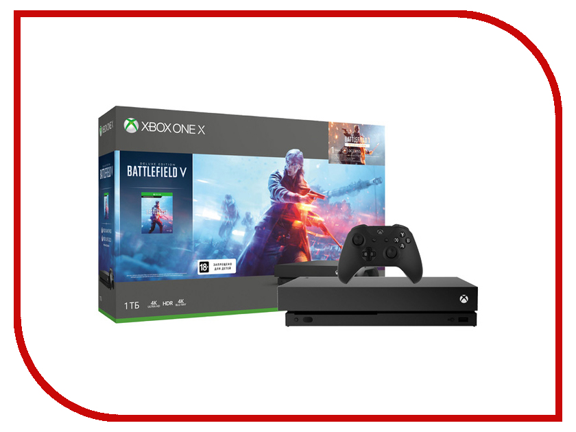 фото Игровая приставка Microsoft Xbox One X 1Tb Black CYV-00180 + Battlefield V