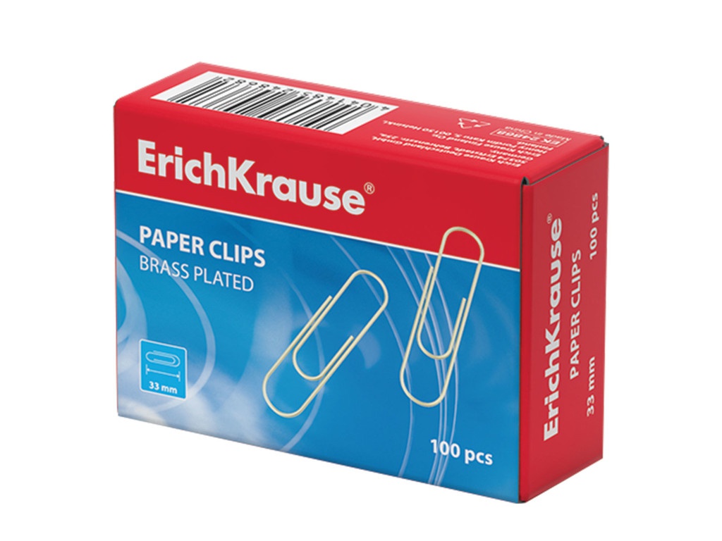 

Скрепки ErichKrause 100шт Coppered 24868 / 227723, 24868