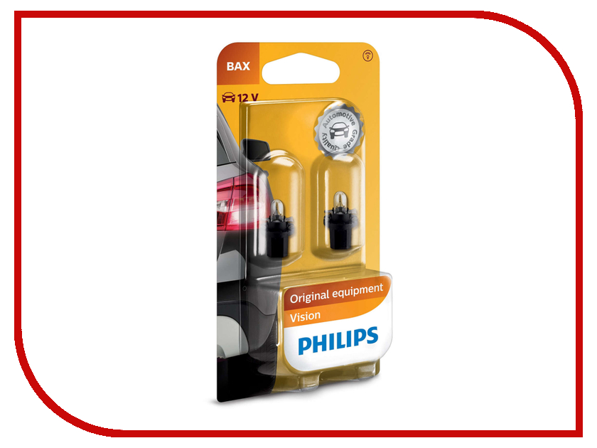 

Лампа Philips BAX 12V-1.2W BAX8.5d/2 Black (2 штуки) 12598B2, 12598B2