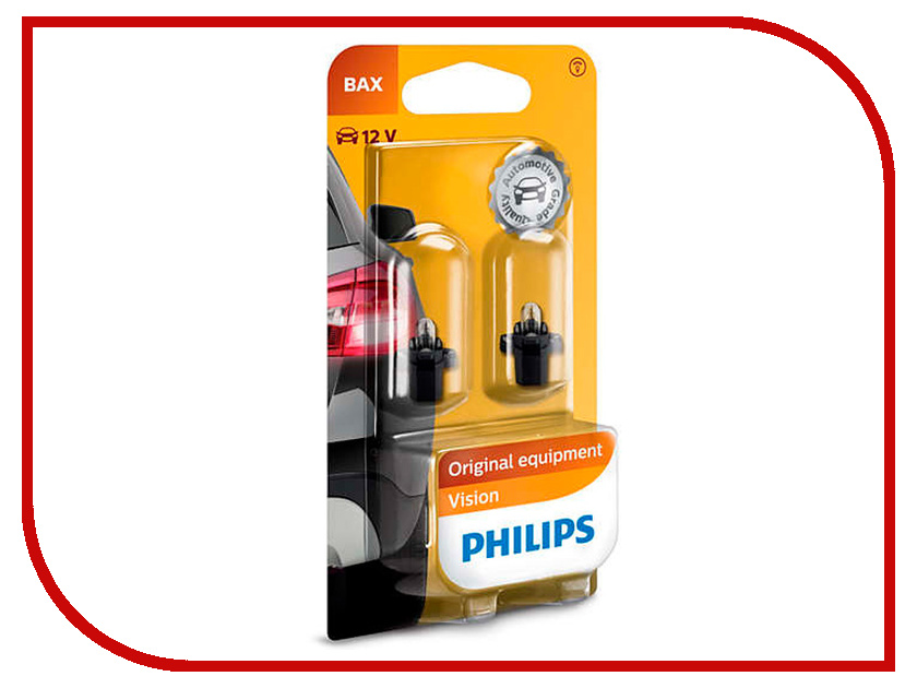 

Лампа Philips BAX 12V-1.2W BAX8.5d/2 Black (2 штуки) 12597B2, 12597B2