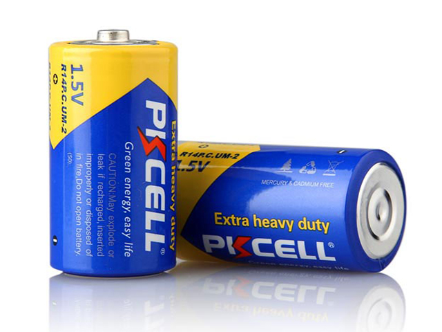 Батарейка C - Pkcell R14P-2S-2 (2 штуки) батарейка aaa pkcell r03p 4s 24 24 штуки