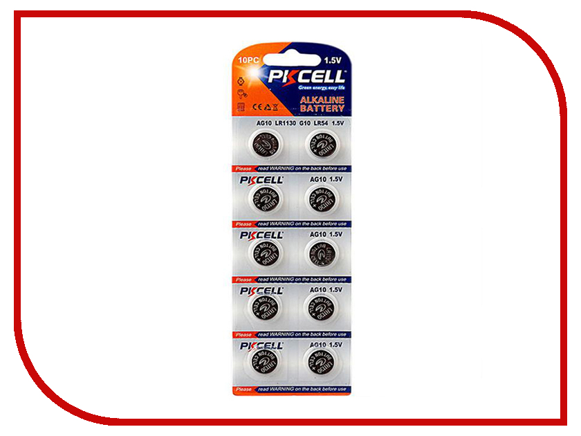 

Батарейка Pkcell LR54/AG10 AG10-10B (10 штук), AG10-10B