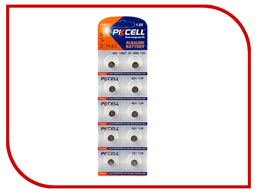 

Батарейка Pkcell LR60/AG1 AG1-10B (10 штук), AG1-10B