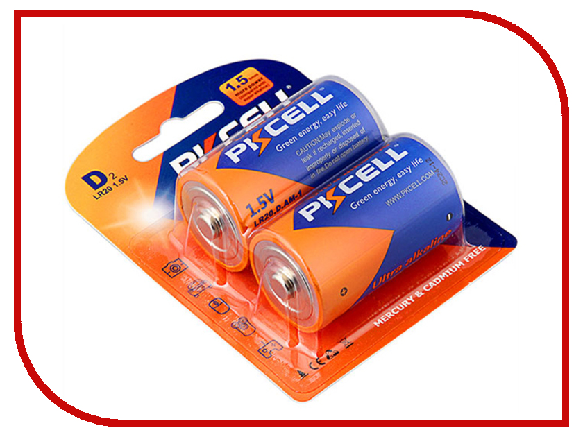 

Батарейка D - Pkcell LR20-2B (2 штуки), LR20-2B