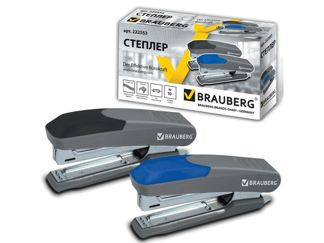 

Степлер Brauberg Quantis №10 до 12 листов Dark Grey 222553, Quantis