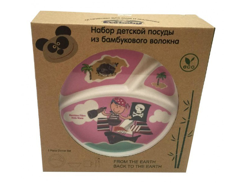 фото Набор посуды eco baby пираты pink 500033
