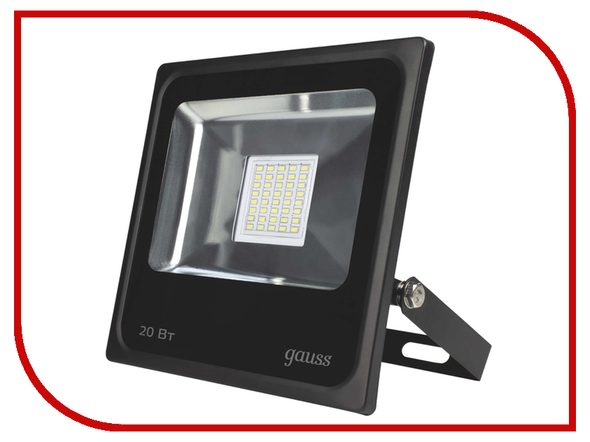 

Прожектор Gauss LED 20W IP65 6500К Black 613100320, 613100320