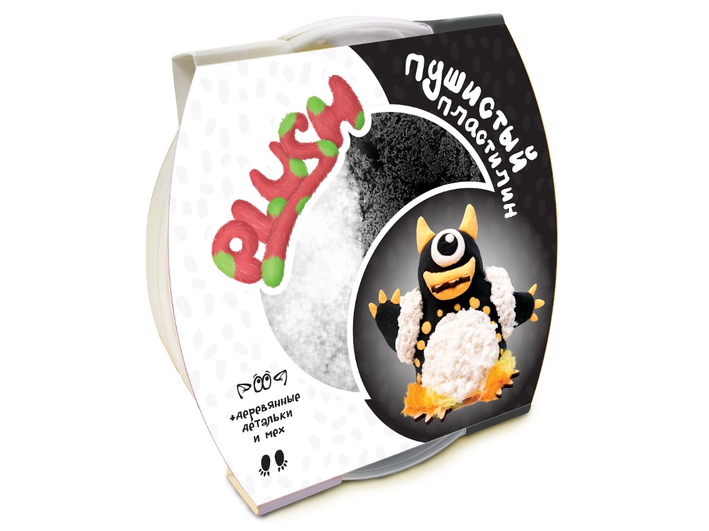 

Набор для лепки Plush 160гр Black/White PL02201802, PL02201802