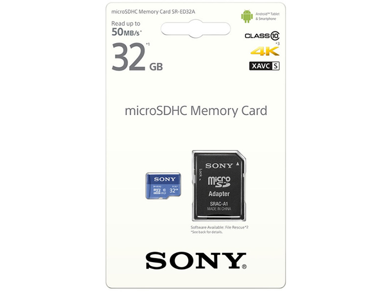 фото Карта памяти 32Gb - Sony micro SDHC UHS-I + ADP Class 10 SR-ED32A с переходником под SD