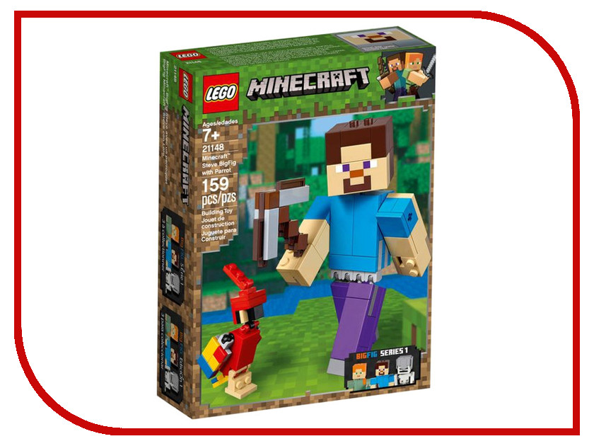 

Конструктор Lego Minecraft Стив с попугаем 159 дет. 21148, Стив с попугаем