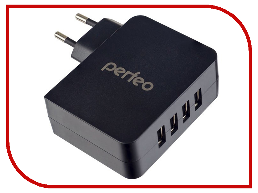 

Зарядное устройство Perfeo Cube 4 4xUSB 4.9А Black PF-A4137, PF-A4137