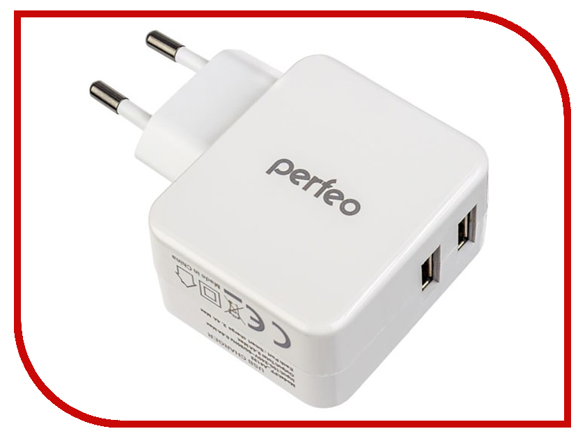 

Зарядное устройство Perfeo Cube 2 2xUSB 3.4А White PF-A4132, PF-A4132