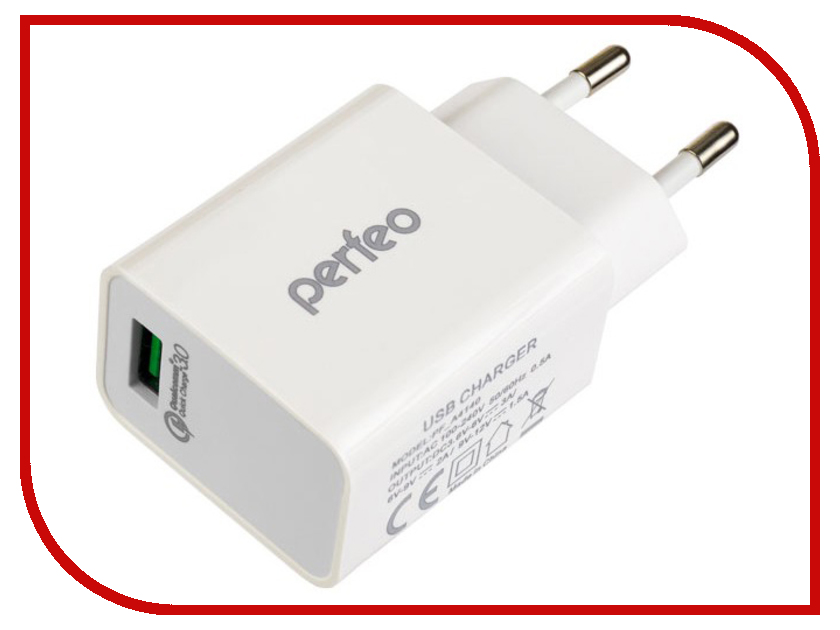 

Зарядное устройство Perfeo Fast QC3.0 White PF-A4140, PF-A4140