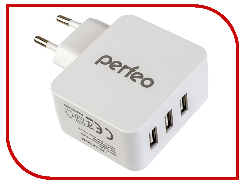 

Зарядное устройство Perfeo Cube 3 3xUSB 4.8А White PF-A4134, PF-A4134