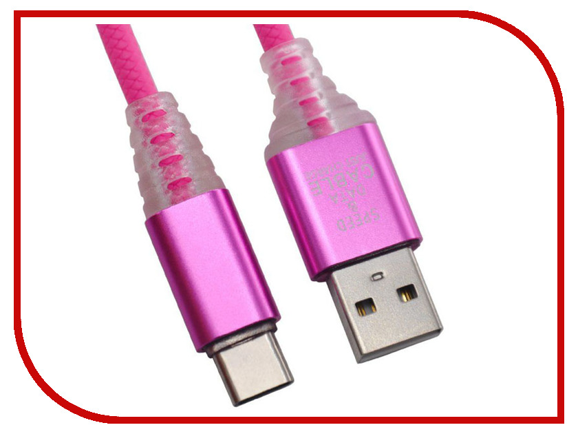 фото Аксессуар Liberty Project USB - Type-C Змея 1m LED TPE Pink 0L-00038894