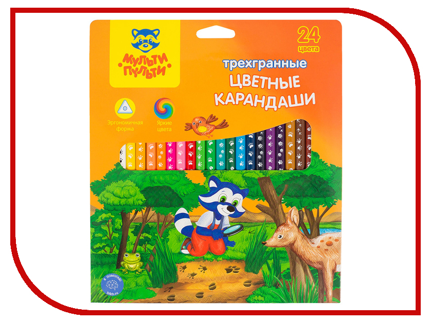 

Карандаши цветные Мульти-Пульти Енот-следопыт 24 цвета CP_20541, CP_20541