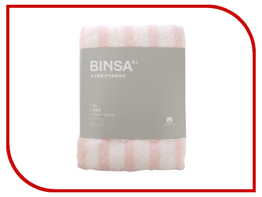 

Полотенце Xiaomi Binsa 70x140cm White-Pink, Binsa