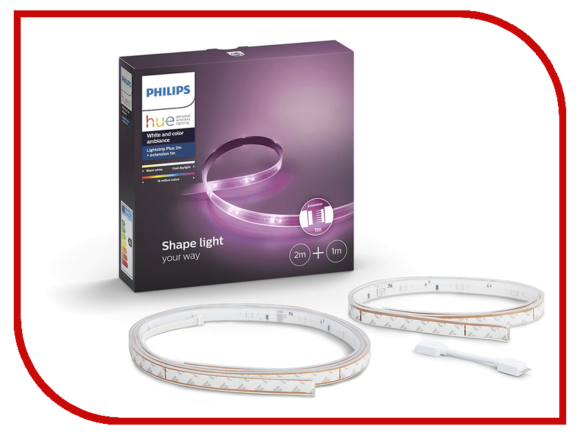 фото Светодиодная лента Philips Hue White and Color Ambiance LightStrips Plus 2m + 1m