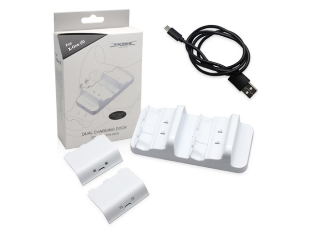 Зарядное устройство Dobe TYX-532S/X Dual Charging Stantion + Battery Pack 600mAh White для Xbox One S зарядное устройство kingma pd3 0 dual battery charger для lp e6 lp e6n lp e6nh bm058q lpe6