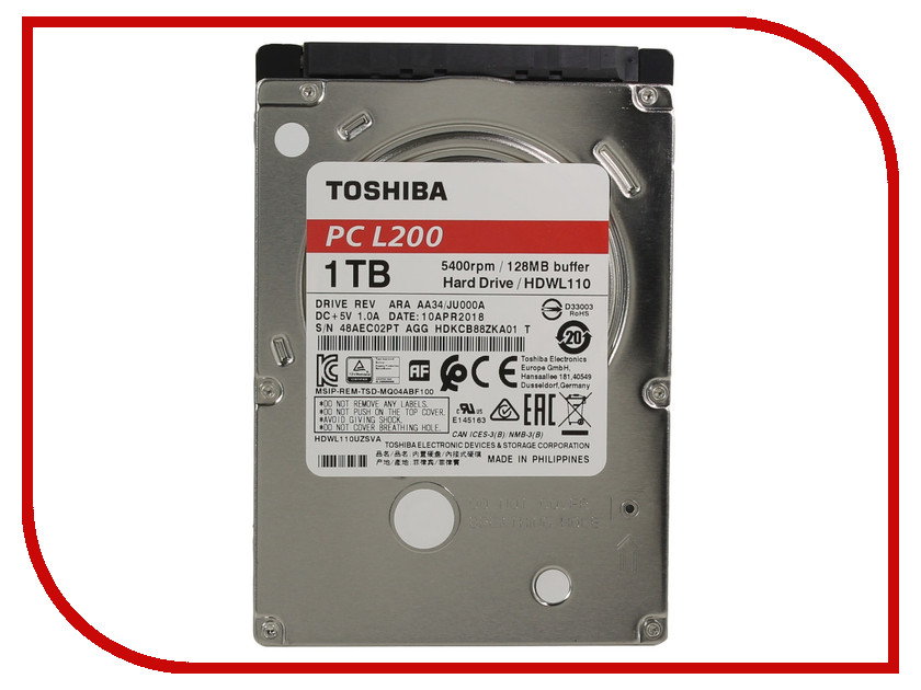 

Жесткий диск 1Tb - Toshiba L200 Slim HDWL110UZSVA, HDWL110UZSVA