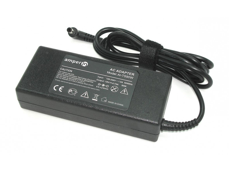 

Блок питания Amperin AI-TS90W для Toshiba 19V 4.74A 5.5x2.5mm 90W, AI-TS90W