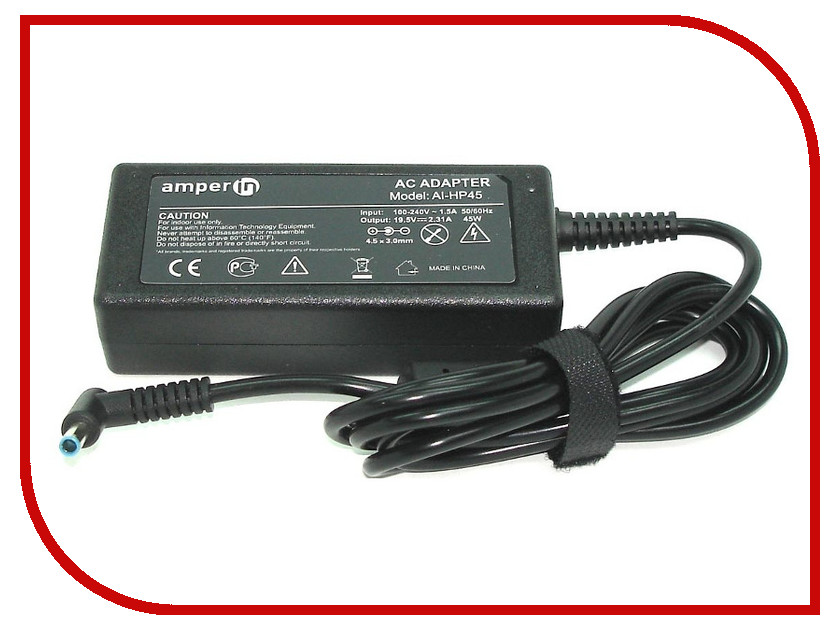 

Блок питания Amperin AI-HP45 для HP 19.5V 2.31A 4.5x3.0mm 40W, AI-HP45