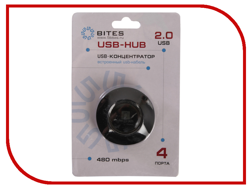 

Хаб USB 5bites 4xUSB 2.0 HB24-206BK Black, HB24-206BK