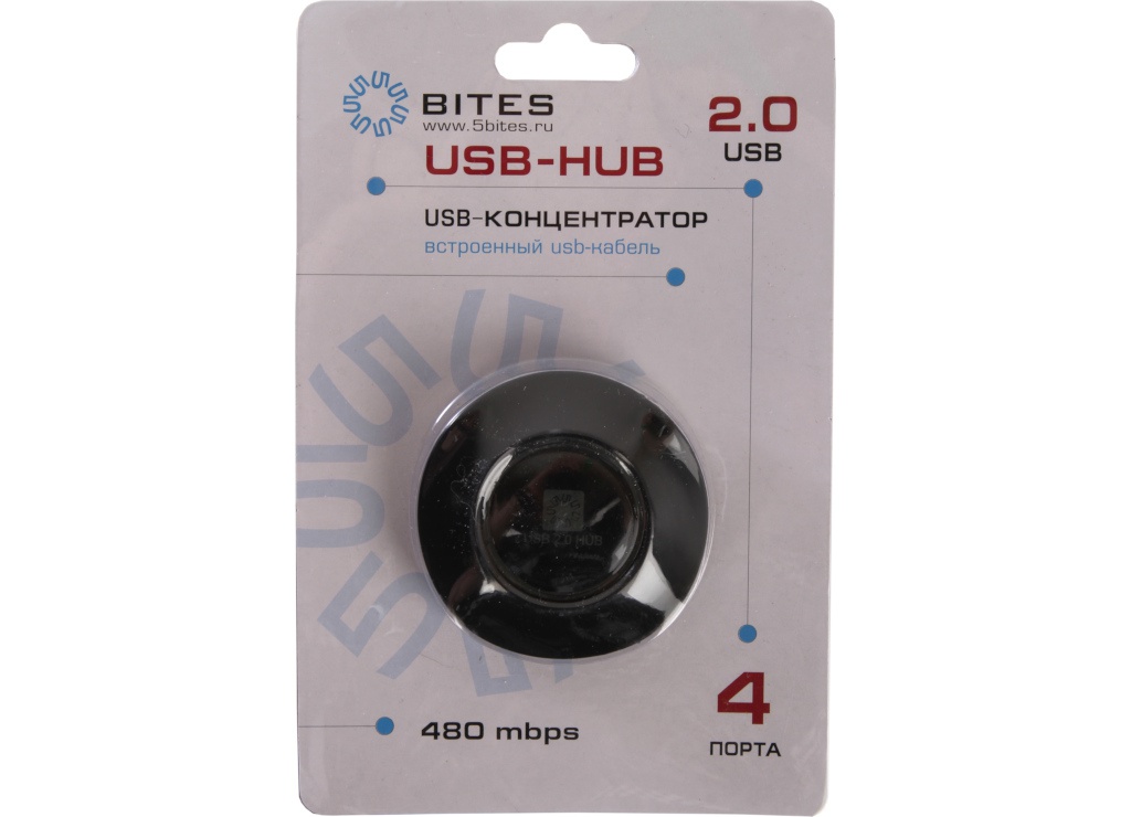 фото Хаб USB 5bites 4xUSB 2.0 HB24-206BK Black