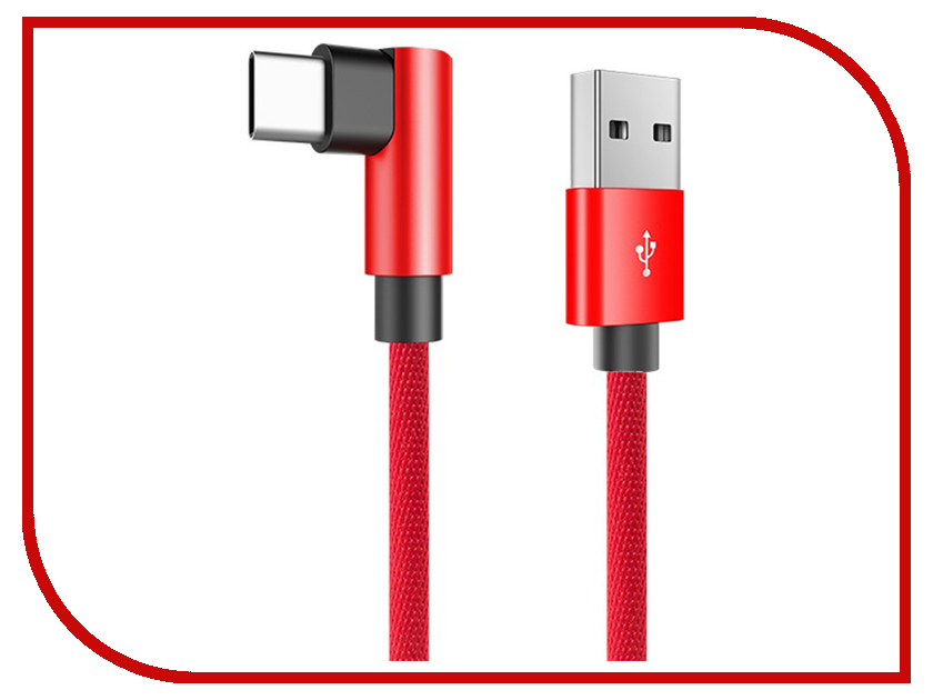 фото Аксессуар Rock USB - USB Type-C L-Shape Metal Charge&Sync 1.2m Red