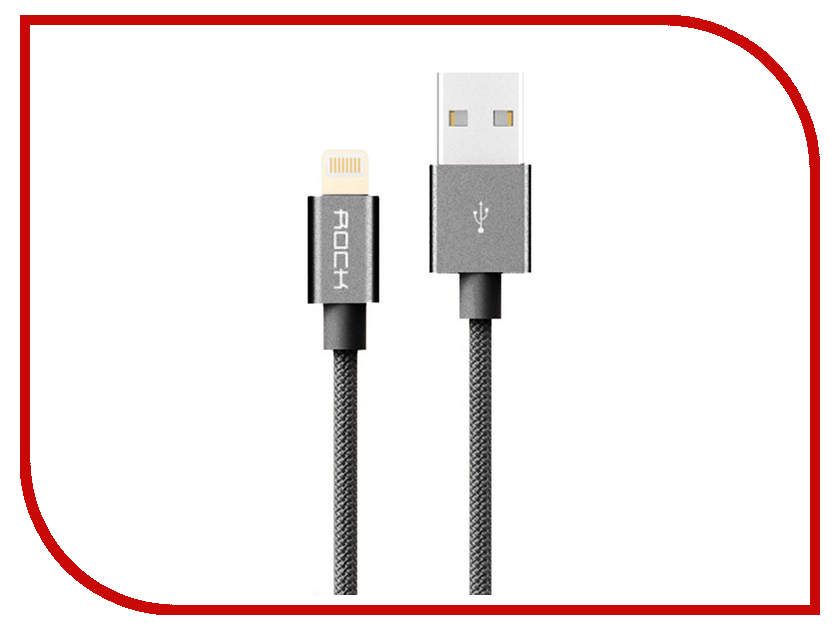 

Аксессуар Rock Lightning Metal Charge & Sync Round Cable Space Grey, 70971