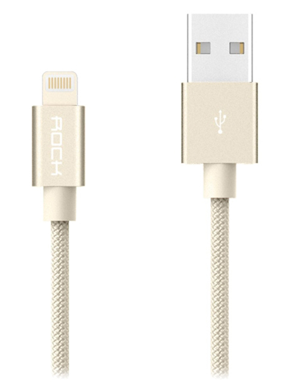 

Аксессуар Rock Lightning Metal Charge & Sync Round Cable Gold 1m, 70970