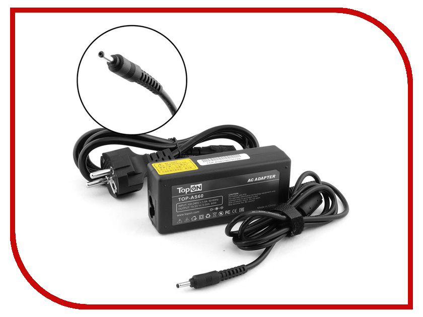 

Аксессуар TopON TOP-AS60 19.5V 3.08A 3.0x1.1mm 60W для ASUS Eee Slate B121/EP121/TF101/SL101 Series, TOP-AS60